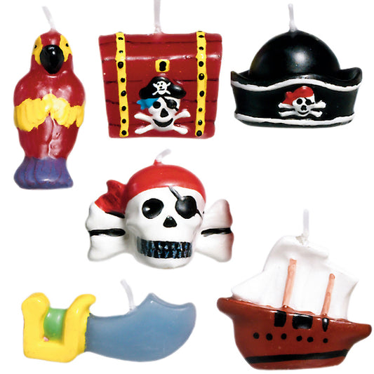 Bougies mini figurines pirate, paquet de 6