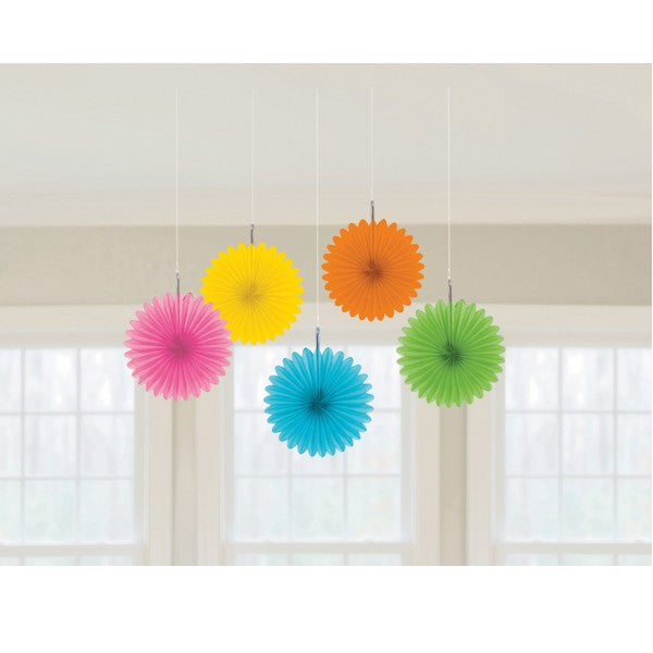 Amscan 5 Paper Decoration Fans Multi