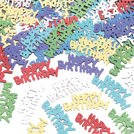 Decorative confetti Happy Birthday, lettering