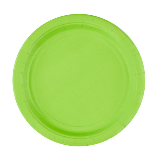 8 assiettes en carton, 23 cm, vert clair