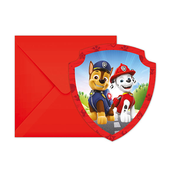 6 sets d'invitations Paw Patrol