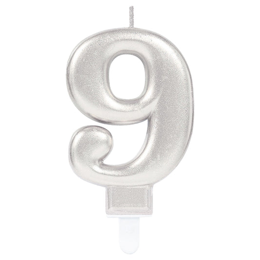 Amscan number candle 9 silver