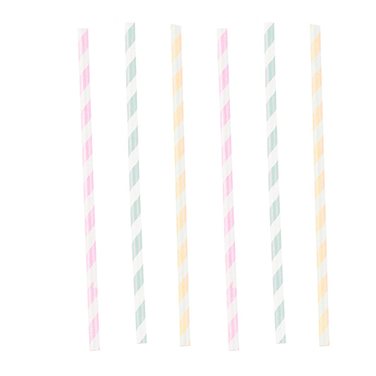Amscan 12 drinking straws Happy Birthday Pastel