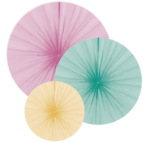 * Amscan 3 Papierfächer Happy Birthday Pastel – Produktbild 1
