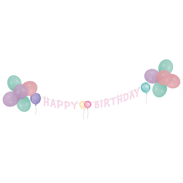 Amscan Decoration Set Happy Birthday Pastel