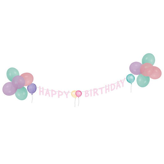 Amscan set de décoration Joyeux Anniversaire Pastel