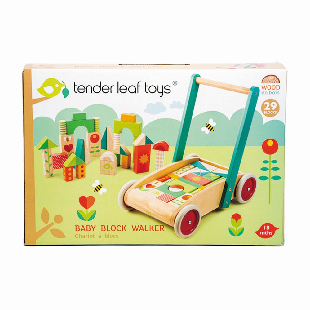 Tenderleaftoys baby walker with blocks