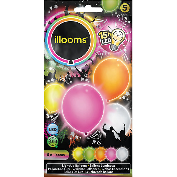 Various brands 5 LED balloons summer, assorted