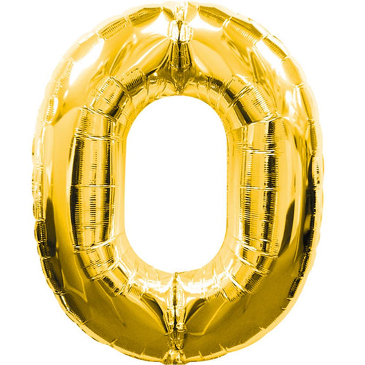 Ballon aluminium numéro 0, doré