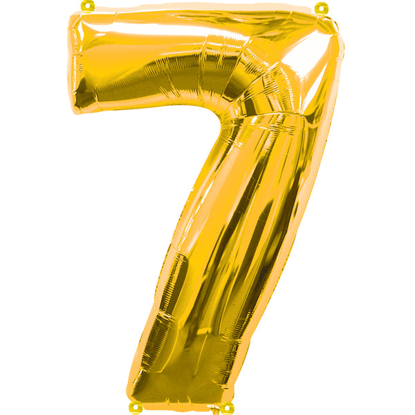 Foil balloon number 7, gold