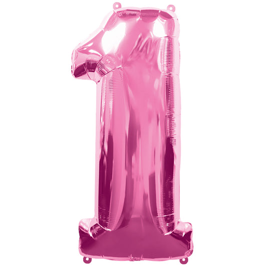 Amscan foil balloon number 1, pink