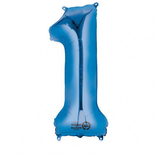 Amscan ballon en aluminium numéro 1 bleu
