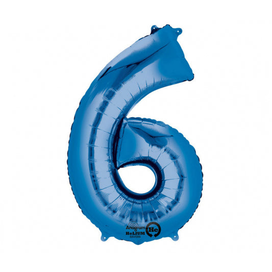Amscan ballon aluminium numéro 6 bleu