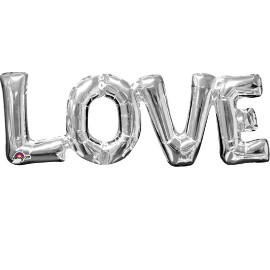 Amscan Set de ballons en aluminium *Love* argent
