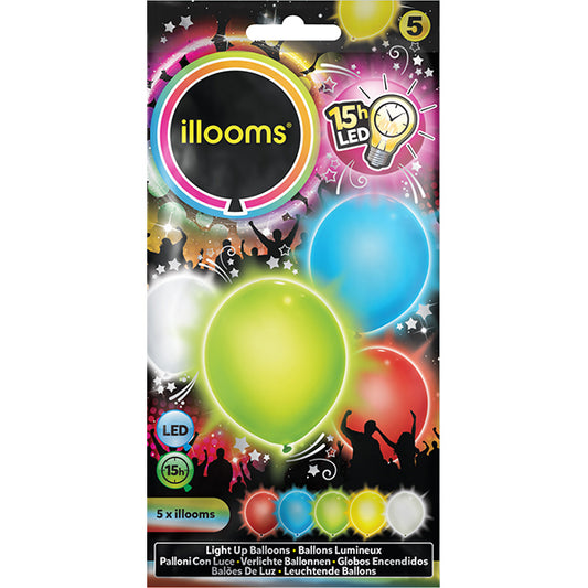 Diverse Marken 5 LED Party Ballone, assortiert