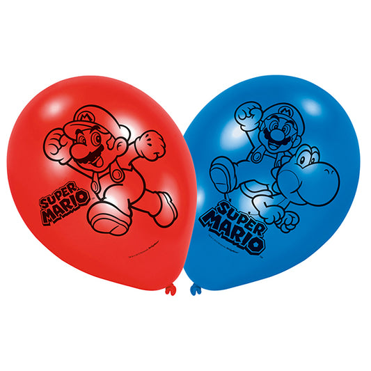 Amscan 6 Latexballone Super Mario