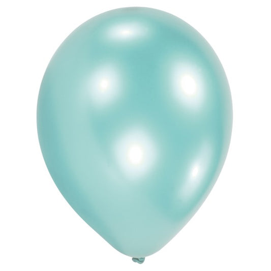Amscan 10 Ballone Perlmutt Carribean, blau