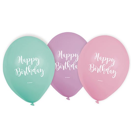 Amscan 6 Balloons Happy Brthday Pastel