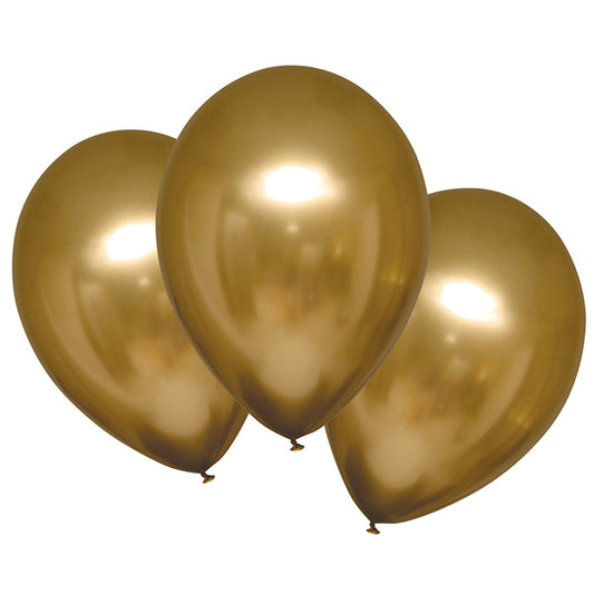 6 ballons en latex Satin Luxe Gold Sateen 27,5cm