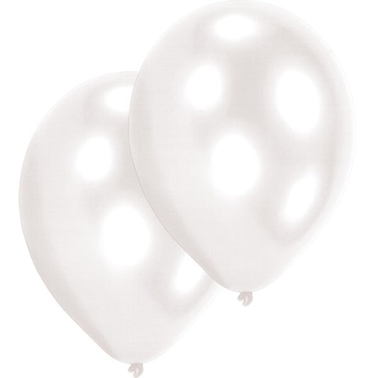Amscan 10 Balloons Mother of Pearl, white