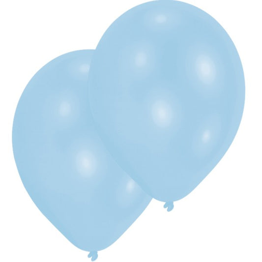 Amscan 10 Ballone Perlmutt hellblau, 27.5 cm