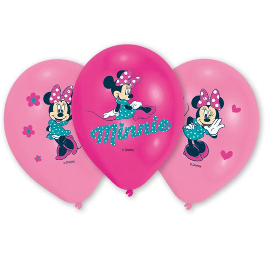 Amscan 6 Ballone Minnie Mouse, farbig