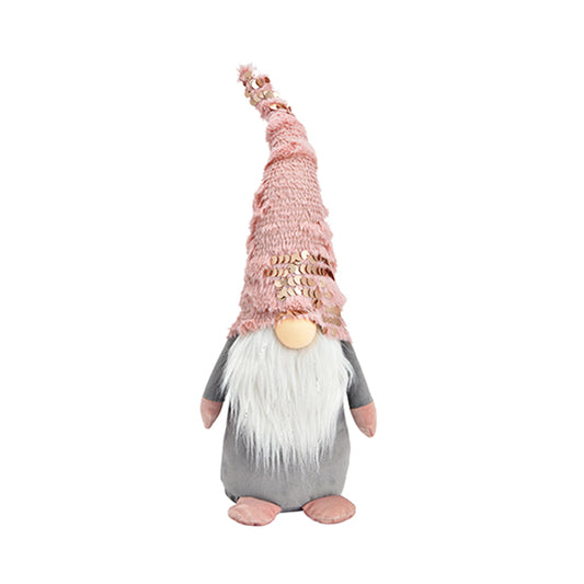Sombo gnome made of textile, pink/grey