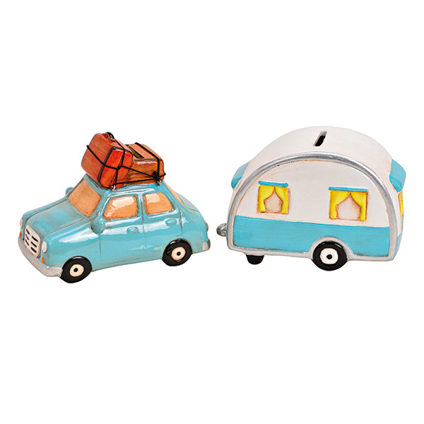 roost Sparkasse car with trailer 10056283 set each 8x15x10cm
