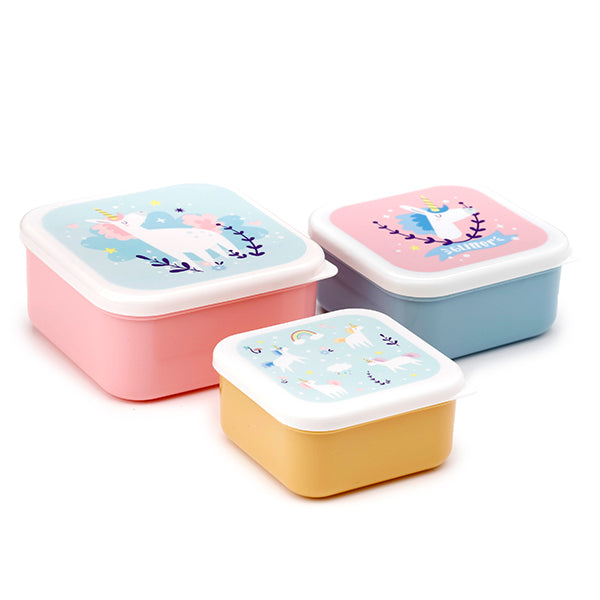 Unicorn lunch box set of 3