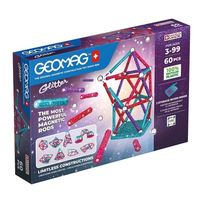 Geomag GLITTER GREEN line 60 pieces
