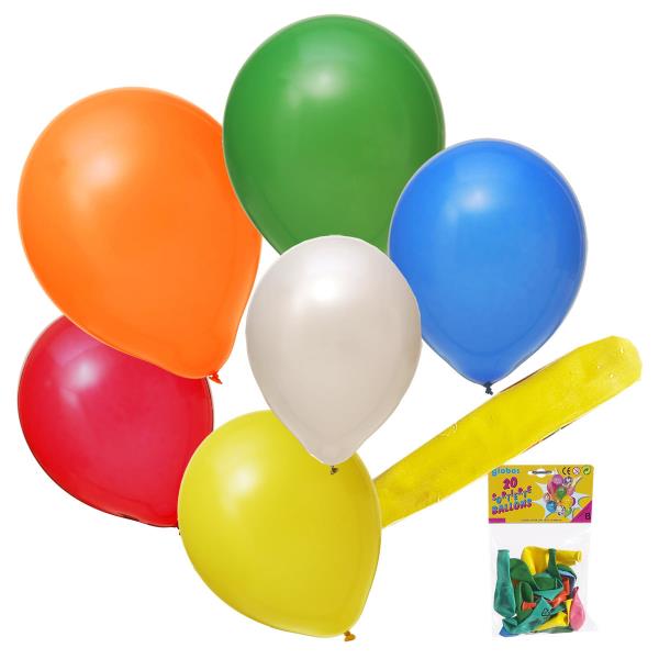 Globos Ballon, 20 Stück, assortiert