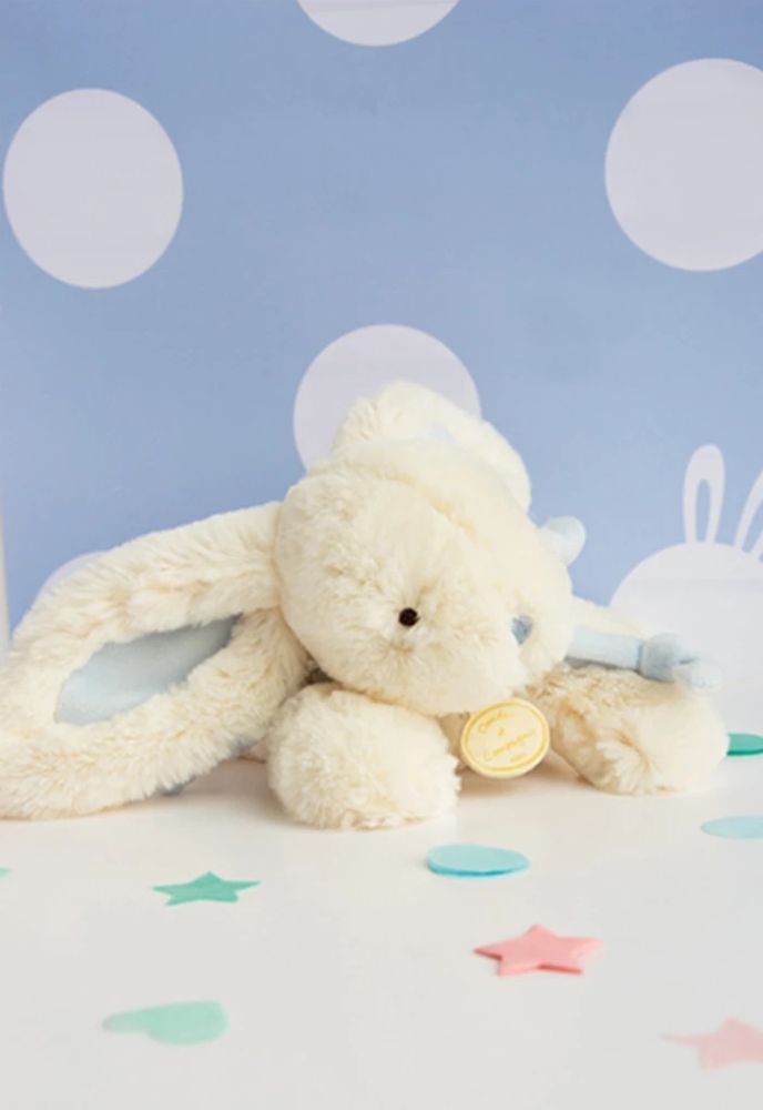 Doudou lapin bonbon, bleu 20cm