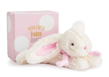 Doudou bonbon lapin, rose 20cm