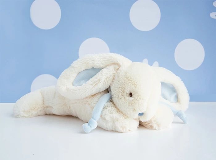 Doudou bonbon lapin, bleu 30cm