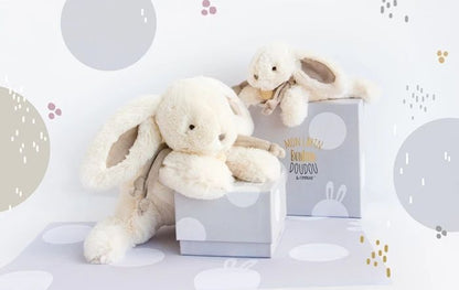 Doudou bonbon lapin, taupe 30cm