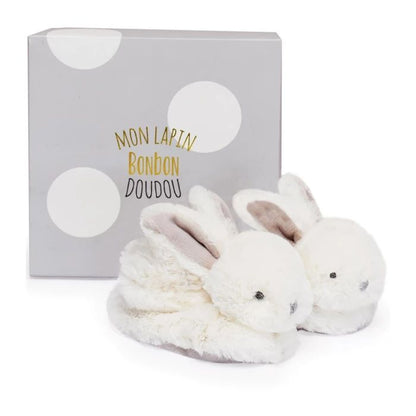 Doudou Bonbon Hase Füsslinge mit Rassel,taupe 0-6M