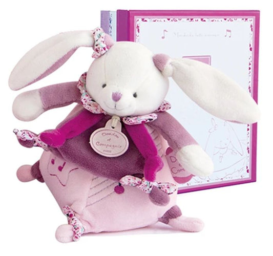 Doudou musical box cherry rabbit 17cm