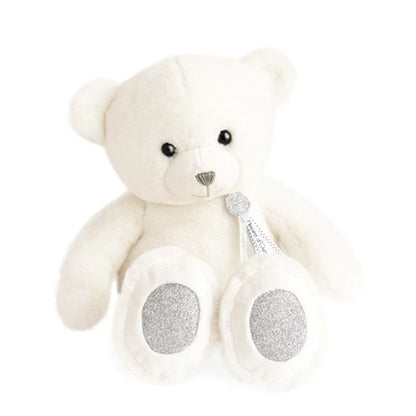 Doudou porte-bonheur ours, blanc 40cm