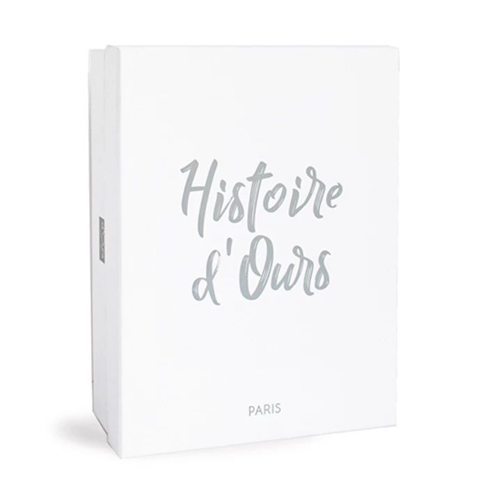 Doudou porte-bonheur ours, blanc 40cm