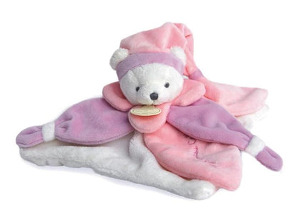 Doudou Schmusetuch Bär,rosa 24cm