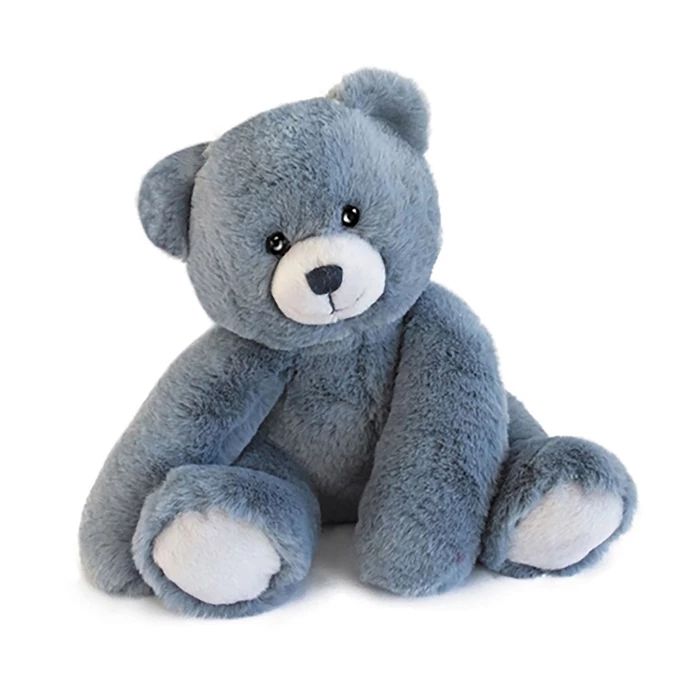 Doudou ours Oscar, bleu jean 25cm