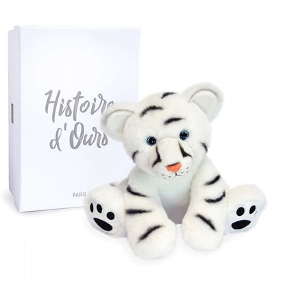 Doudou bébé tigre des neiges 25cm