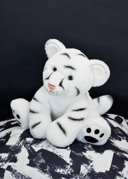 Doudou bébé tigre des neiges 25cm