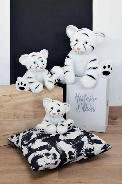 Doudou bébé tigre des neiges 25cm