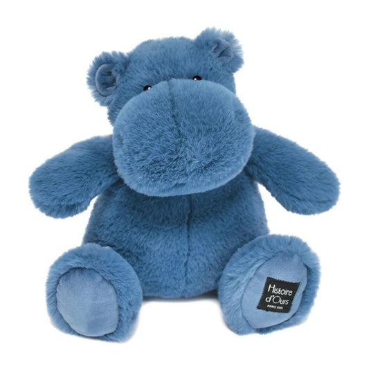 Doudou hippopotame, bleu 25cm