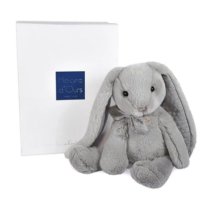 Doudou Preppy Chic lapin, gris 40cm