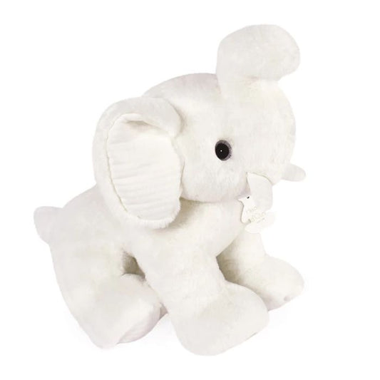 Doudou Preppy Chic éléphant, blanc 35cm