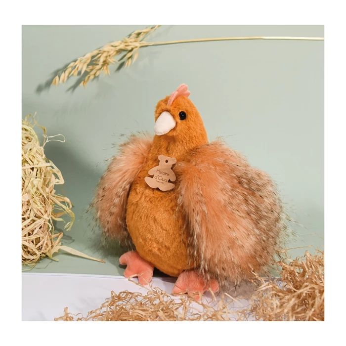 Doudou poussin, orange 20cm