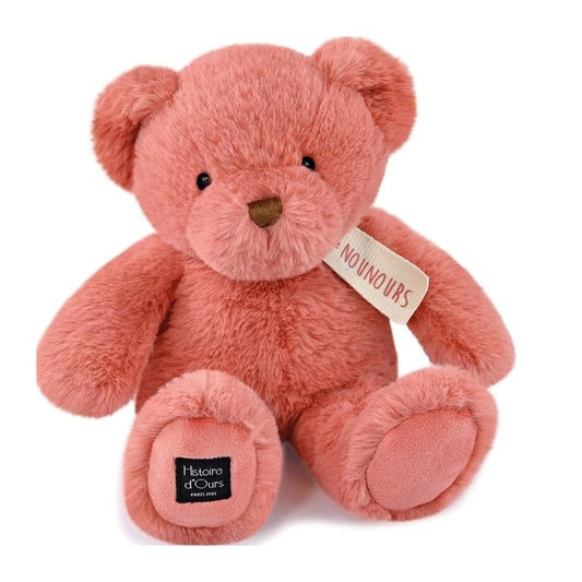 Doudou ours Nounours, rose 28cm