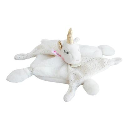 Doudou cuddly blanket unicorn, gold 22cm